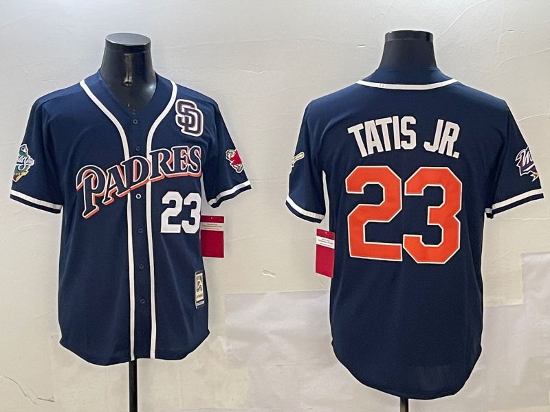Men San Diego Padres #23 Tatis jr Blue Throwback Game 2025 Nike MLB Jersey style 3123->san diego padres->MLB Jersey